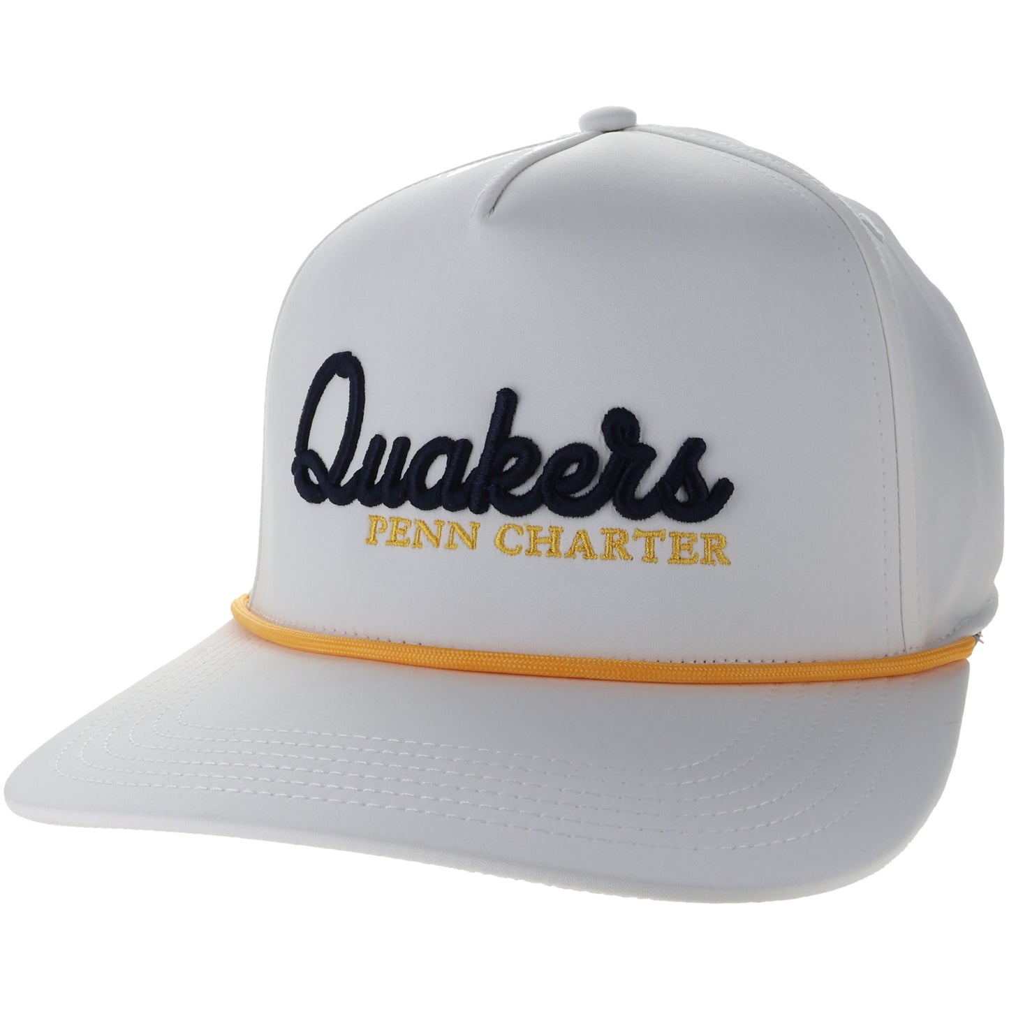 Legacy Caddy Hat with Quakers in Script - White NEW