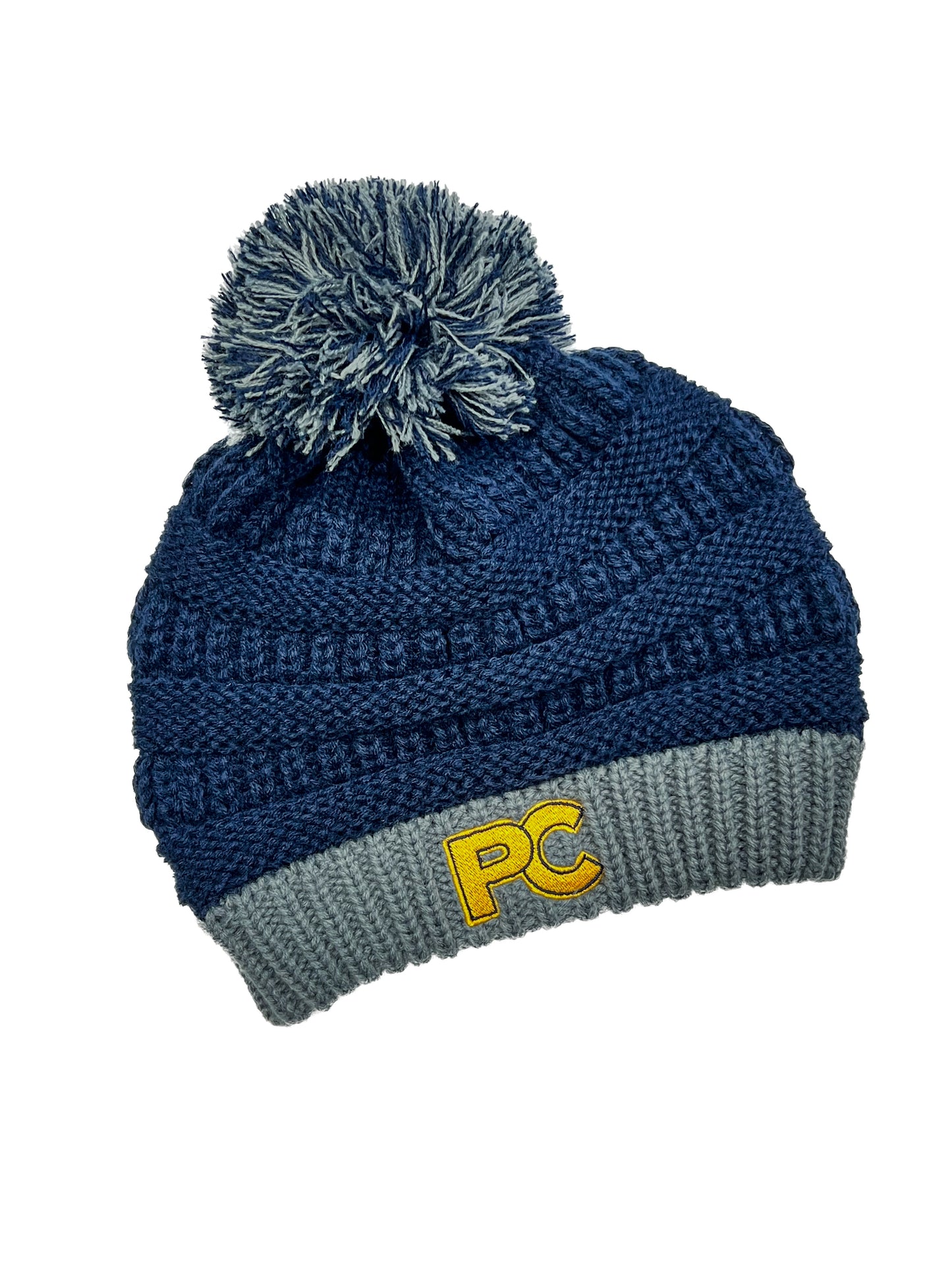 League Purl Beanie with Pom